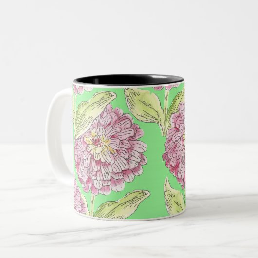 Zinnia Pattern op een Mok (Voorkant links)