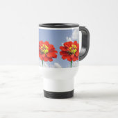 Zinnia rode bloemen Mok (Voorkant rechts)