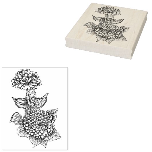 Zinnia Rubberstempel (Gestempeld)