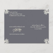  Zinnia Save the Date Grijs en Ivoor Aankondigingskaart (Achterkant)