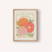 Zinnia Seed Packet Poster