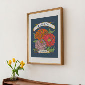 Zinnia Seed Packet Poster (Zacht zeemacht)