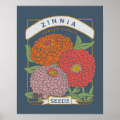 Zinnia Seed Packet Poster (Zacht zeemacht) (Voorkant)