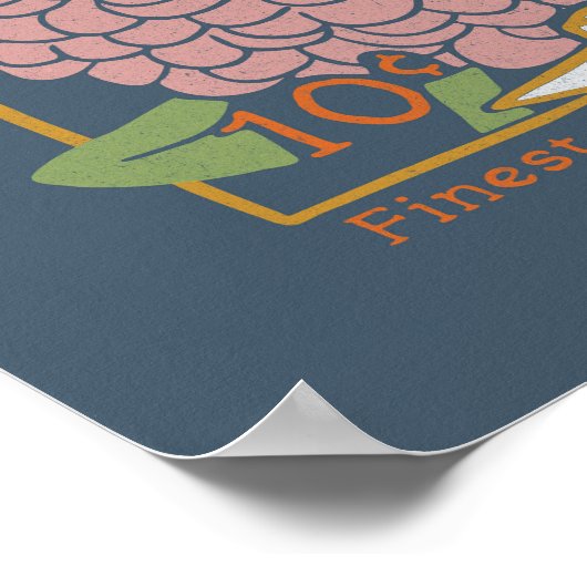 Zinnia Seed Packet Poster (Zacht zeemacht) (Hoek)