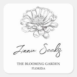 Zinnia Seeds label