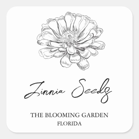 Zinnia Seeds label (Voorkant)