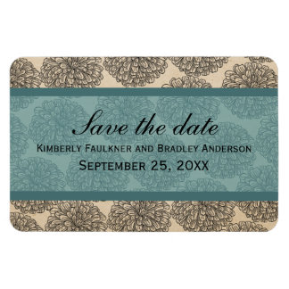  Zinnia Sparen de Datum Magnet, Blauwgroen Magneet