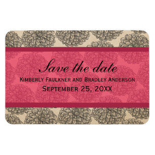  Zinnia Sparen de Magnet van de Datum, Roze Magneet