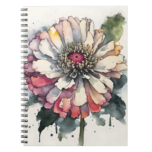 Zinnia - Watercolor flowers Notitieboek (Voorkant)