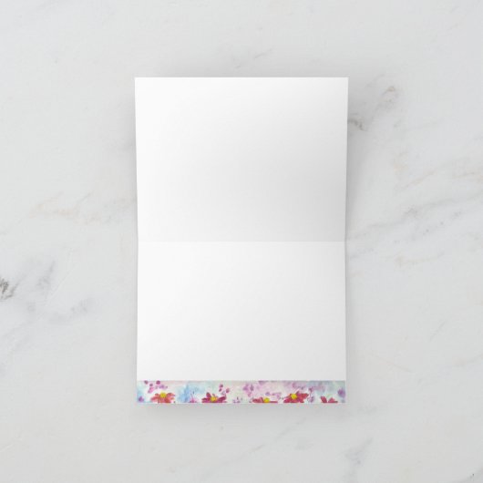 Zinnia Waterverf Bedankt Opmerking Kaart (Binnen)