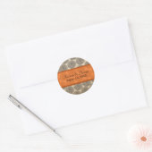  Zinnia Wedding Stickers, Tangerine Ronde Sticker (Envelop)