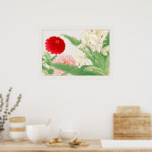 Zinnia & White Ginger Lily Flower, Tanigami Konan, Poster (Keuken)