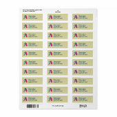 Zinniabloemen Monogram Initiaal A Adres Etiket (Full Sheet)