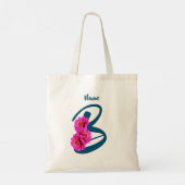Zinniabloemen Monogram Initiaal B Naam Tote Bag (Achterkant)