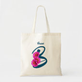 Zinniabloemen Monogram Initiaal B Naam Tote Bag (Voorkant)