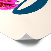 Zinniabloemen Monogram Initiaal B Poster (Hoek)