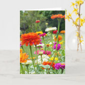 "Zinnias 2." Wenskaart Kaart (Gele Bloem)
