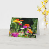 Zinnias 5. Wenskaart Kaart (Gele Bloem)