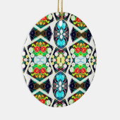 Zinnias Blue Keramisch Ornament (Rechts)