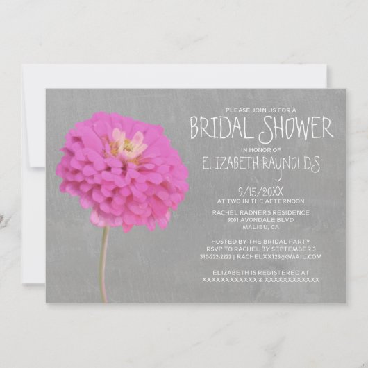 Zinnias Bridal Shower Invitations Kaart (Voorkant)
