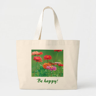 Zinnias canvas tas ~ Wees blij!