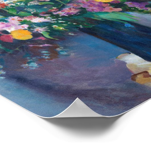 Zinnia's en Asters | Arthur Beecher Carles Poster (Hoek)