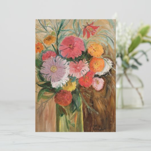 Zinnia's en Asters | Tadeusz Makowski (Staand voorkant)