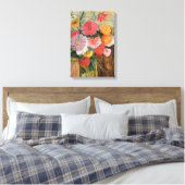 Zinnia's en Asters | Tadeusz Makowski Canvas Afdruk (Insitu (Slaapkamer))