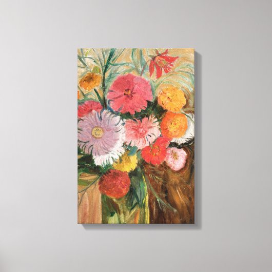 Zinnia's en Asters | Tadeusz Makowski Canvas Afdruk (Voorkant)