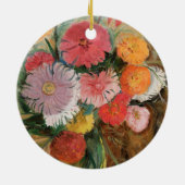 Zinnia's en Asters | Tadeusz Makowski Keramisch Ornament (Achterkant)