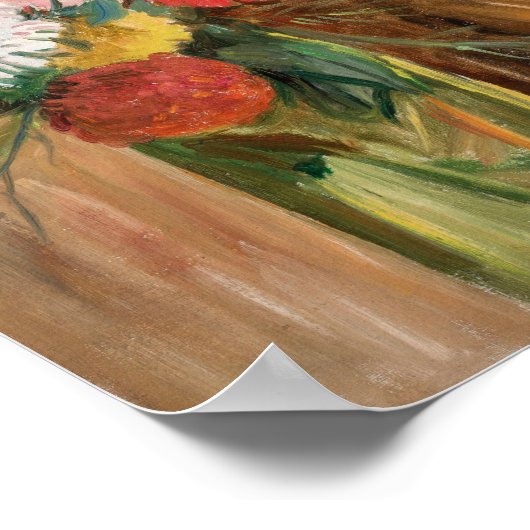 Zinnia's en Asters | Tadeusz Makowski Poster (Hoek)