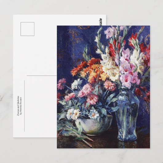 Zinnia's en Gladiolas door Matilda Browne Briefkaart (Voorkant / Achterkant)