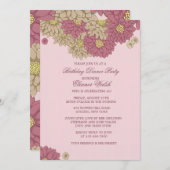 Zinnias Floral Invitation Kaart (Voorkant / Achterkant)