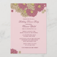 Zinnias Floral Invitation