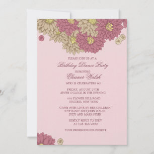 Zinnias Floral Invitation Kaart