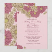 Zinnias Floral Invitation Kaart (Voorkant / Achterkant)