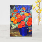 Zinnias, helder en mooi kaart (Gele Bloem)