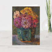 Zinnia's in een groene pot | Floris Verster Kaart (Voorkant)