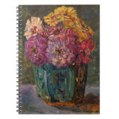 Zinnia's in een groene pot | Floris Verster Notitieboek (Voorkant)