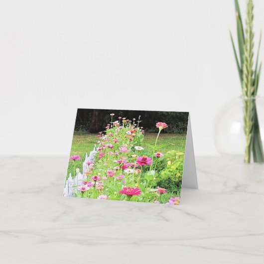 Zinnia's in mijn tuin gevouwen briefkaarten (Voorkant)