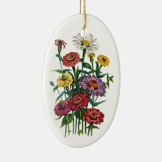 Zinnias Keramisch Ornament (Rechts)