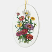 Zinnias Keramisch Ornament (Links)
