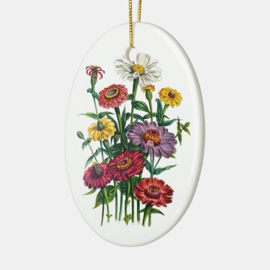 Zinnias Keramisch Ornament (Links)