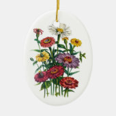 Zinnias Keramisch Ornament (Voorkant)