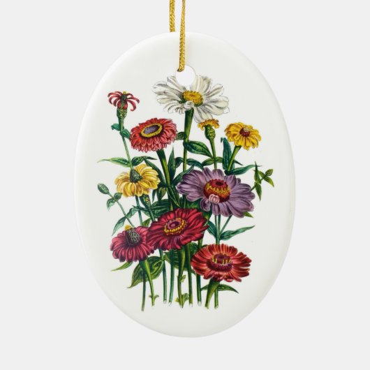 Zinnias Keramisch Ornament (Achterkant)