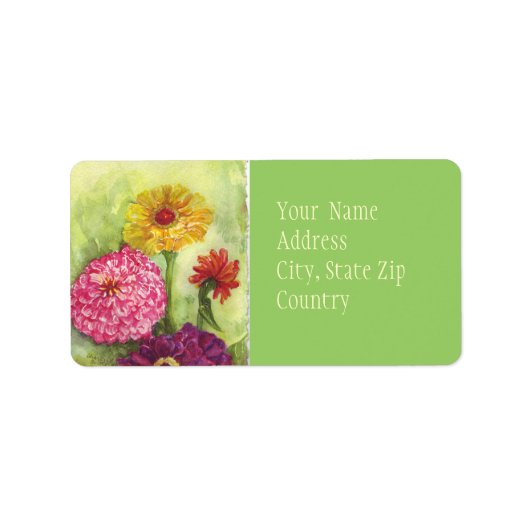 Zinnias Label (Voorkant)