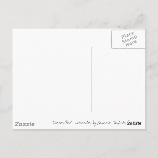 Zinnias met bijen briefkaart (Achterkant)