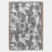 Zinnia's, monochome op wit deken (Voorkant Verticaal)