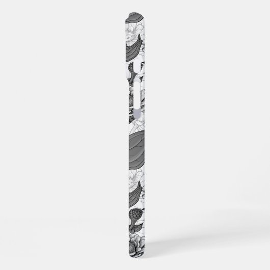 Zinnia's, monochome op wit iPhone hoesje (Linkerkant)