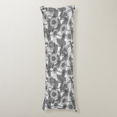 Zinnia's, monochome op wit lichaamskussen (Voorkant Verticaal)